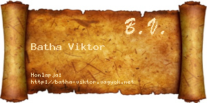 Batha Viktor névjegykártya